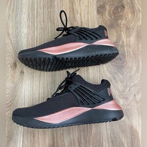 Puma Pacer Future Lux Black Rose Gold Women Running Sports Shoes Size 5.5 LNC
